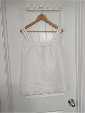White Eyelet Cotton Top